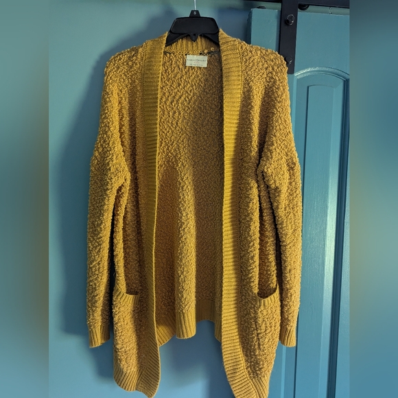 Cozy Mustard Yellow Open-Front Sweater - Picture 1 of 2